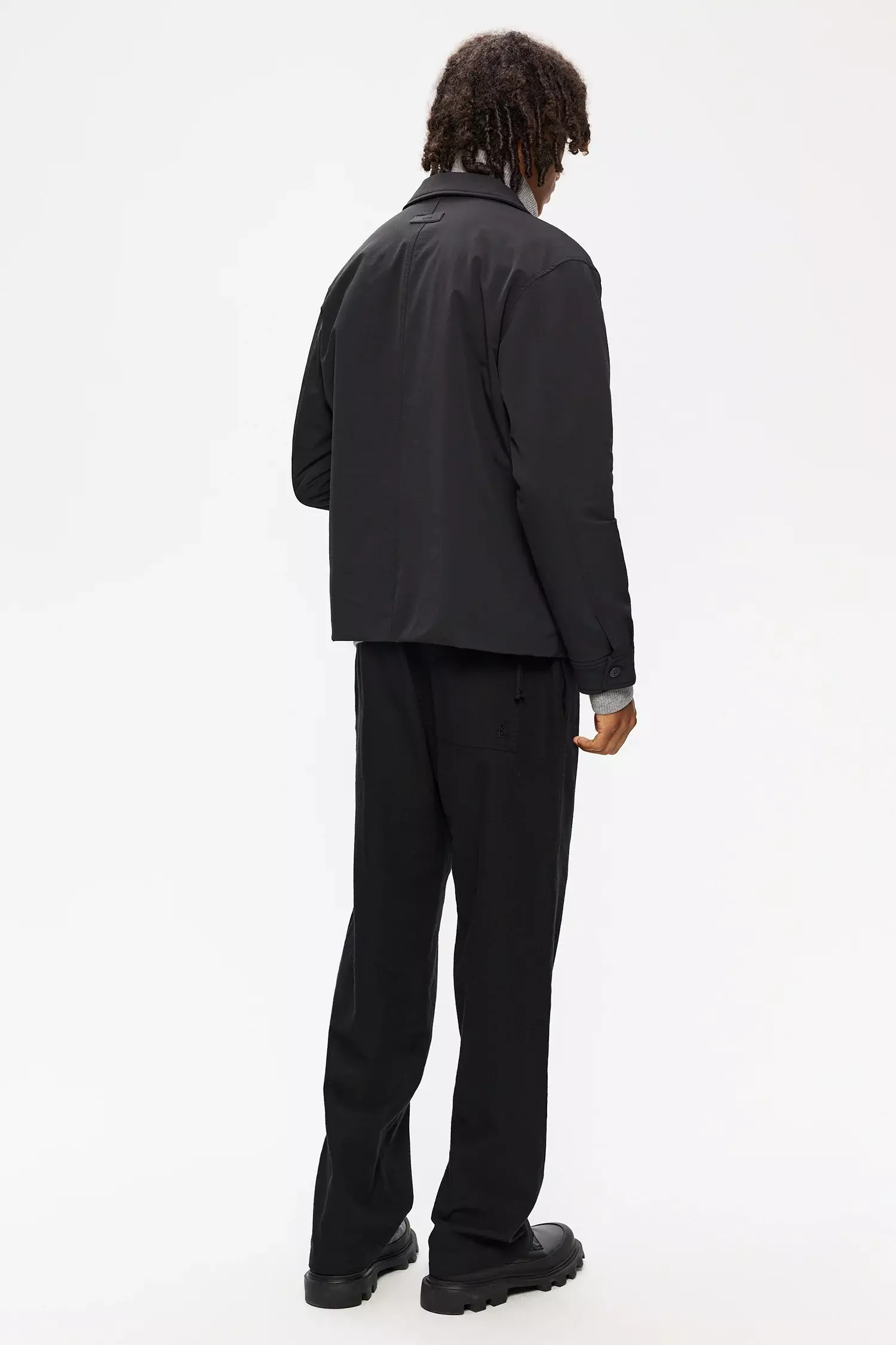 Elvine Bernt Black Nylon Stretch Jacke Herren schwarz